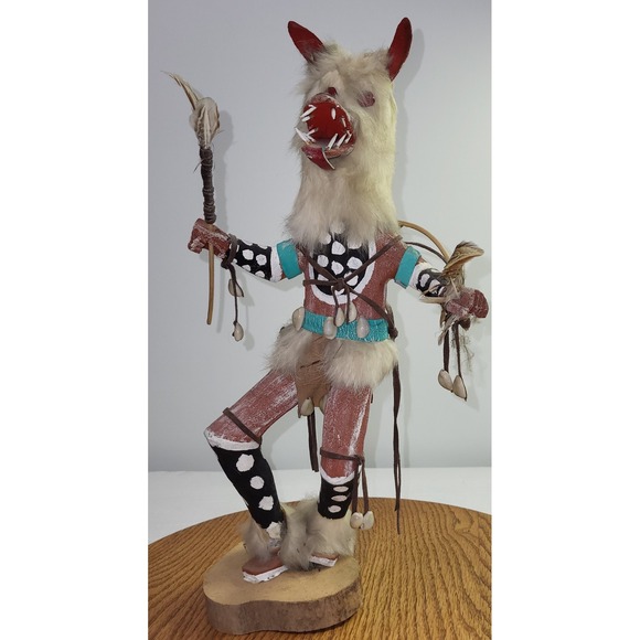 M. Nelson Other - M. Nelson Wolf Kachina Doll Handcrafted Native American Folk Art Figure 16in